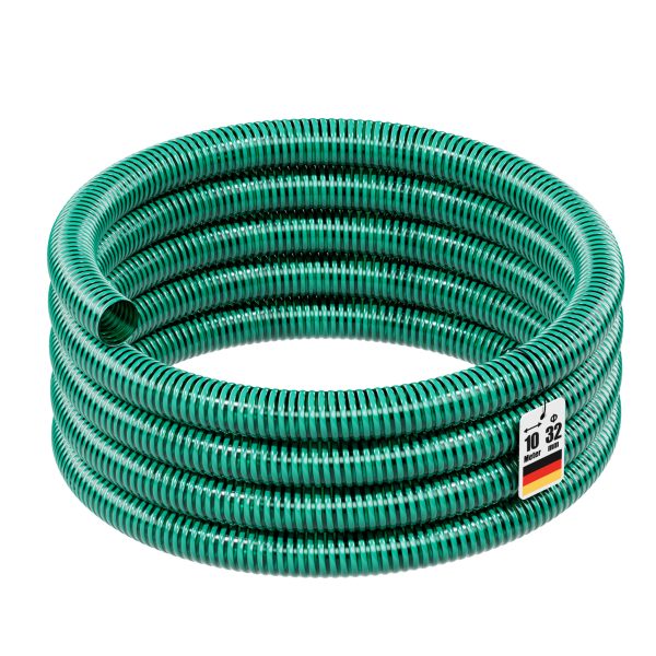 Terpo Tlačna in sesalna cev Ø 32 mm, 10 m – zelena PVC cev, tlak 7 bar