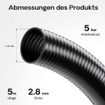 Terpo Tlačna in sesalna cev Ø 32 mm, 5 m – črn ojačan PVC, tlak 5 bar