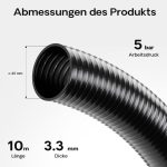 Terpo Tlačna in sesalna cev Ø 40 mm, 10 m – črn ojačan PVC, tlak 5 bar