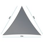 Terpo Trikotno senčno jadro 3 × 3 × 4,2 m – sivo PE, UV-zaščita 30+
