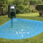 Terpo Ultrazvočni odganjalnik mačk do 88 m² – doseg 10 m, kot 100°