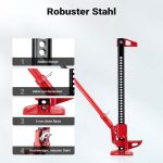 Terpo Univerzalni osnovni komplet farm dvigalke 3000 kg z nosilcem za rezervno kolo – dvigalka 48″ z 105 cm dviga za terenska vozila in delavnico