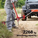Terpo Univerzalni komplet farm dvigalke 3000 kg za teren – dvigalka s 105 cm dviga, podložno ploščo, adapterjema in zgornjo spono