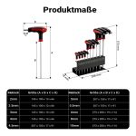 Terpo Set inbus ključev 11-delni, 2–10 mm, T-oblika z gumijastim ročajem Delavnica in orodje