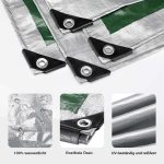 Terpo Vodoodporna zaščitna ponjava zelena/siva 8x5 m, PE 120 g/m² – UV odporna polietilenska ponjava z aluminijastimi oponkami