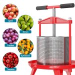 Terpo Vretenasta stiskalnica za sadje 14 L iz nerjavečega jekla, 66x58x47 cm – za jabolčni sok, sadni sok in vino Stiskalnice in drobilniki sadja