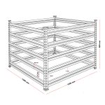 Terpo Vrtni kompostnik 1300 l, 120 × 120 × 90 cm – pocinkano jeklo