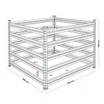 Terpo Vrtni kompostnik 720 l, 90 × 90 × 90 cm – pocinkano jeklo