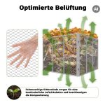 Terpo Vrtni kompostnik 800 l, 100 × 100 × 80 cm – kovinska mreža