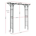 Terpo Vrtni lok za vrtnice 205 × 50 × 208 cm – jekleno rešetkasto ogrodje
