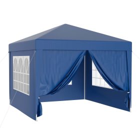 Terpo Vrtni paviljon 3 × 3 m z okni in snemljivimi stranicami – moder, UV-zaščita 50+