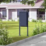 Terpo Paketnik – antracit, nabiralnik 470 × 220 × 870 mm, stojalo 570 × 1500 mm