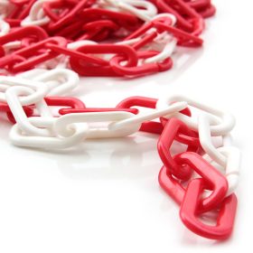 Terpo Zaporna varnostna veriga 5 m, Ø 6 mm – PP plastična veriga rdeče-bela za gradbišča, parkirišča in prireditve Parkiranje in varnost