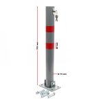 Terpo Zaporni stebriček 705x75 mm iz nerjavnega jekla z odsevno folijo – varnostna zaščita za parkirišča