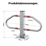 Terpo Zložljiva parkirna zapora 480x700 mm – kovinski parkirni lok za zaščito parkirnega mesta