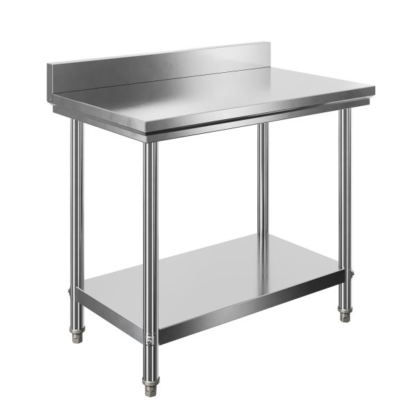 Terpo Delovna miza iz nerjavnega jekla z obrobo 100 × 60 cm, 250 kg