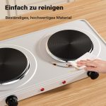 Terpo Dvojna električna kuhalna plošča 2000 W – s termostatom in zaščito pred pregretjem, iz litega železa