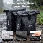 Terpo Dvojna torba za prtljažnik 48 l – kolesarska torba 30 x 14 x 57 cm, vodoodporna