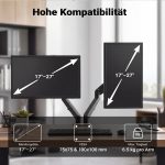 Terpo Dvojno namizno držalo za monitorje s plinsko vzmetjo 17–27 palcev – model 65450