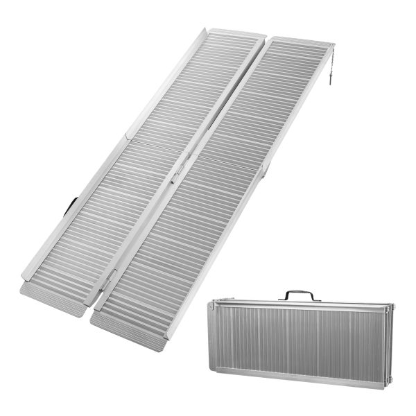 Terpo Dvojno zložljiva rampa za invalidski voziček, 1520 × 736 × 51 mm, nosilnost 272 kg, aluminijeva zlitina 6061