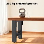 Terpo Komplet 2 črnih jeklenih nog za klop 30 × 43 cm