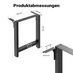 Terpo Komplet 2 črnih jeklenih nog za mizo 60 × 72 cm – model 60850