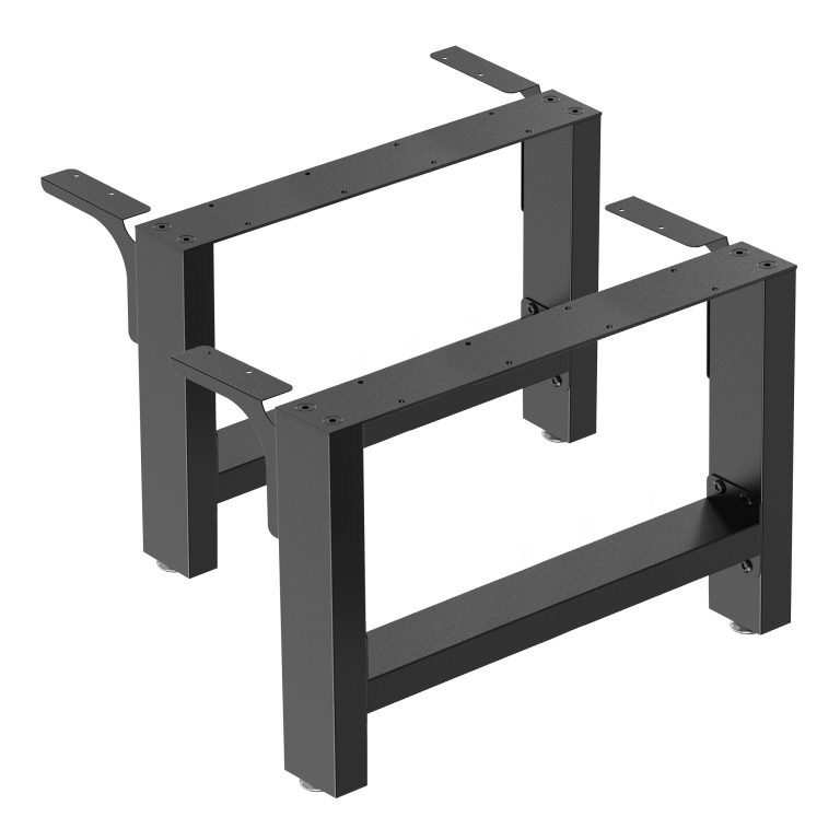 Terpo Komplet 2 črnih jeklenih nog za mizo 64 × 40 cm