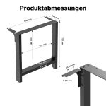 Terpo Komplet 2 črnih jeklenih nog za mizo 80 × 72 cm