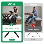 Terpo Komplet 2 črnih jeklenih nog za mizo v X-obliki 72 × 60 cm