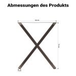 Terpo Komplet 2 jeklenih nog za mizo v X-obliki 72 × 60 cm