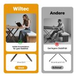 Terpo Komplet 2 jeklenih nog za mizo v X-obliki 72 × 60 cm