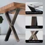 Terpo Komplet 2 jeklenih nog za mizo v X-obliki 72 × 60 cm