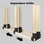 Terpo Komplet 2 kovinskih opor za zlaganje drv 33,5 × 7,5 × 13 cm