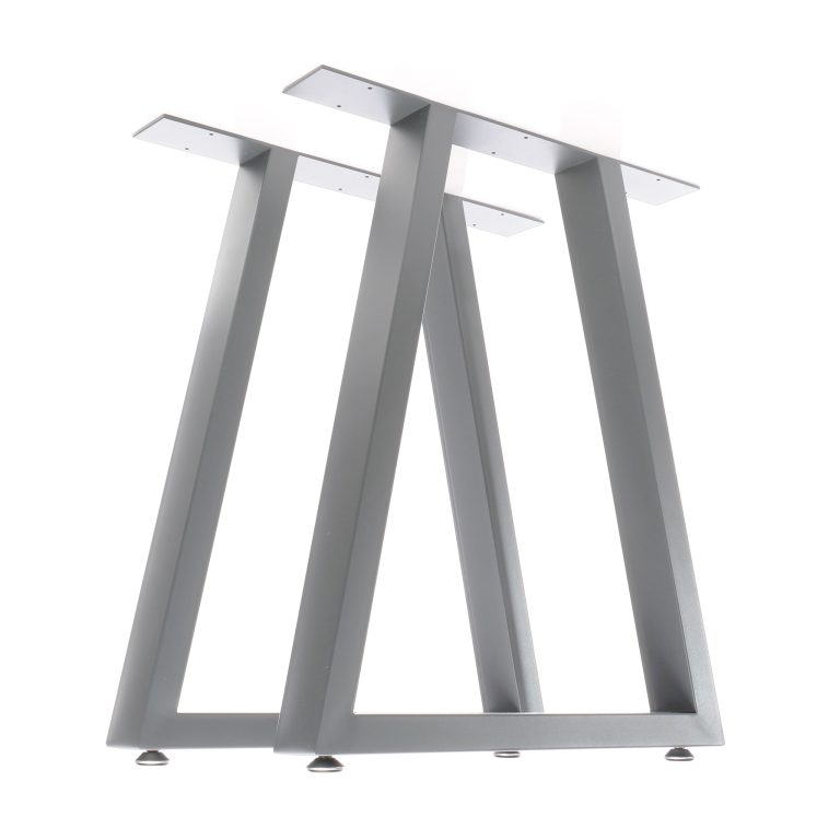 Terpo Komplet 2 trapeznih jeklenih nog za mizo 60 × 72 cm, siv