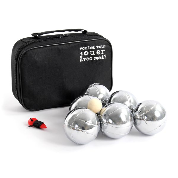 Terpo Komplet za pétanque s 6 kovinskimi kroglami – z lesenim ciljno kroglico (prašička) in merilcem razdalje
