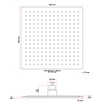 Terpo Kvadratna stropna dežna prha 40 × 40 cm iz nerjavnega jekla