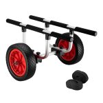 Terpo Nastavljiv aluminijast voziček za kanu do 90 kg – za čolne, kajake in SUP, z blazinami, PU kolesi Ø 31 cm in pasovi