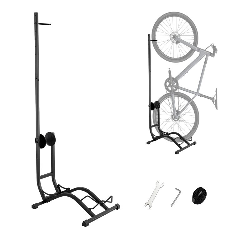 Terpo Navpično stojalo za kolo tip 02, 400 x 460 x 1300 mm do 35 kg – z višinsko nastavljivimi kavlji