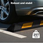 Terpo Omejevalnika za parkiranje 120 x 15 x 10 cm (2 kosa) – iz gume z rumenimi odsevniki, za garažo