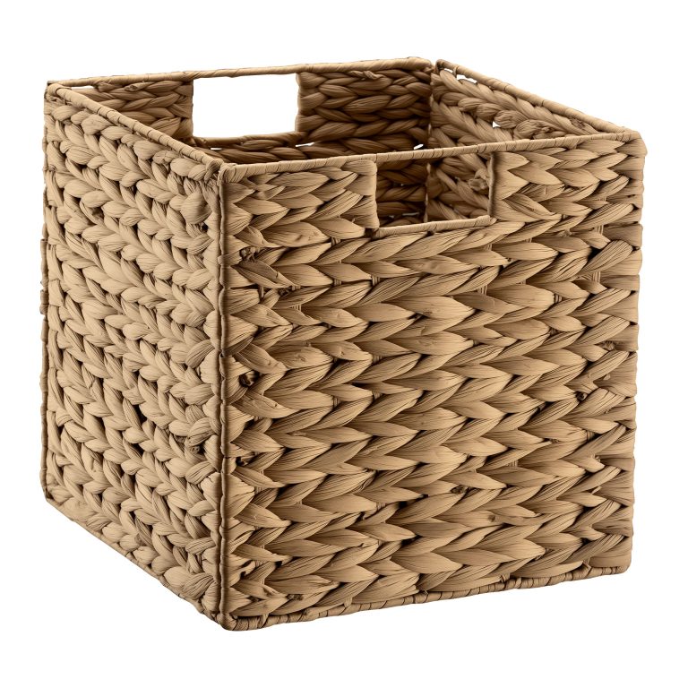 Terpo Pletena košara iz vodne hijacinte 26 × 26 × 26 cm z ročajema