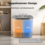 Terpo Pralni stroj za kampiranje 230 W 60 x 36 x 60 cm – mini pralni stroj do 3 kg, centrifuga 2 kg