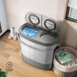 Terpo Pralni stroj za kampiranje 230 W 60 x 36 x 60 cm – mini pralni stroj do 3 kg, centrifuga 2 kg