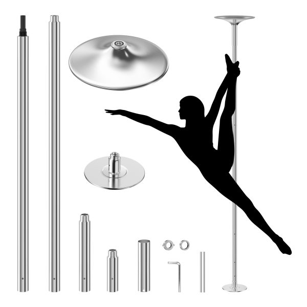 Terpo Profesionalna drog za pole dance Ø 45 mm – nastavljiva višina 2,31–2,74 m, jeklena, montaža brez vrtanja