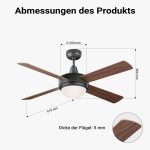 Terpo Stropni ventilator s svetilko, Ø 122 cm, 4 lopatice