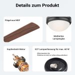 Terpo Stropni ventilator s svetilko, Ø 122 cm, 4 lopatice