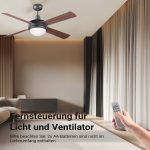 Terpo Stropni ventilator s svetilko, Ø 122 cm, 4 lopatice