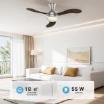 Terpo Stropni ventilator s svetilko, Ø 130 cm, 3 lopatice