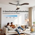 Terpo Stropni ventilator s svetilko, Ø 130 cm, 3 lopatice