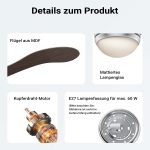 Terpo Stropni ventilator s svetilko, Ø 130 cm, 3 lopatice