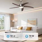 Terpo Stropni ventilator s svetilko, Ø 136 cm, 5 lopatic